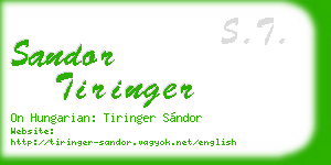 sandor tiringer business card