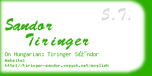 sandor tiringer business card